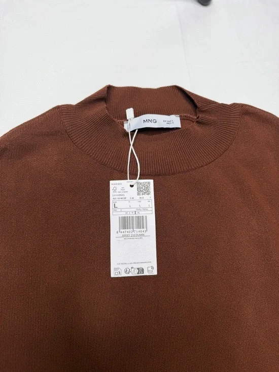 MANGO SHORT-SLEEVED FINE-KNIT SWEATER NWT size L - Picture 5 of 8